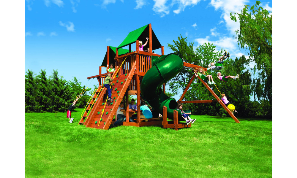 King Kong Clubhouse Pkg II with 360° Spiral Slide with Tarp