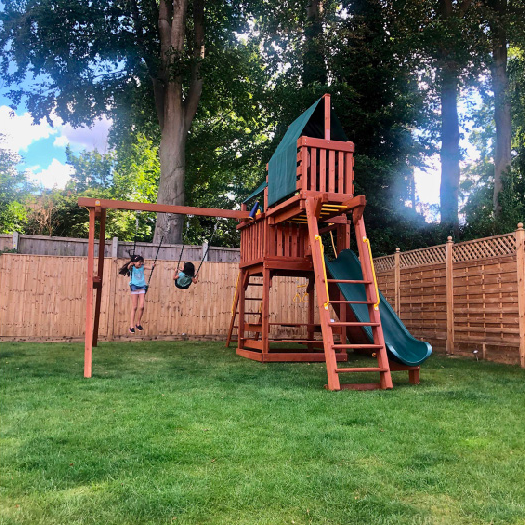  Wanted the climbing frame to blend in to the garden, but be great fun for 2 young girls